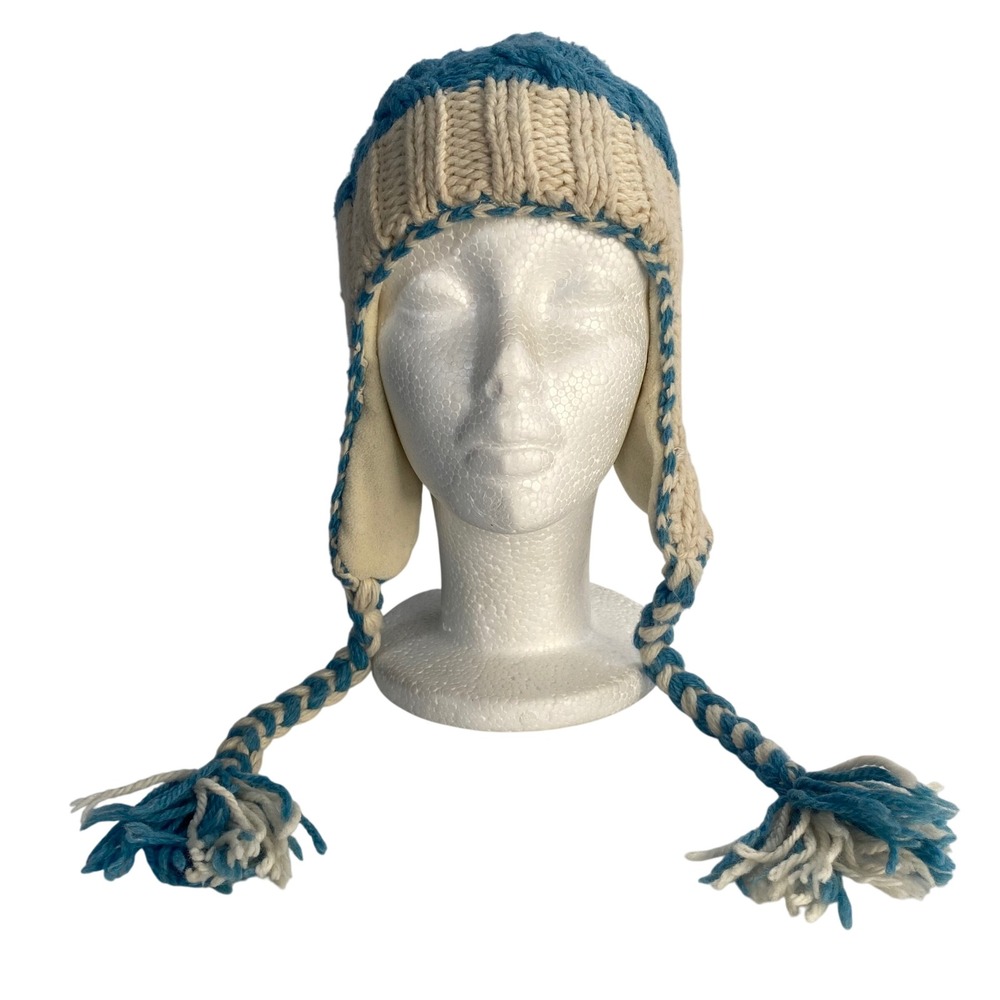 American Eagle Trapper Hat Womens OS‎ Chunky Knit Chullo Y2k Ski Nordic Cabin